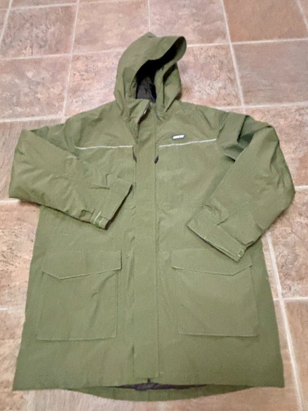 ~~Lands End Parka Jacket Men's XL 46-48 Green Hooded Waterproof Winter Coat.NEW!
